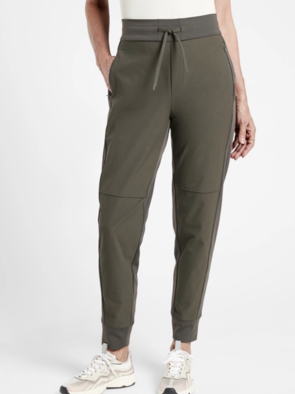 Athleta Headlands Hybrid Trek Jogger Athletic Pants Olive Green Women’s 4